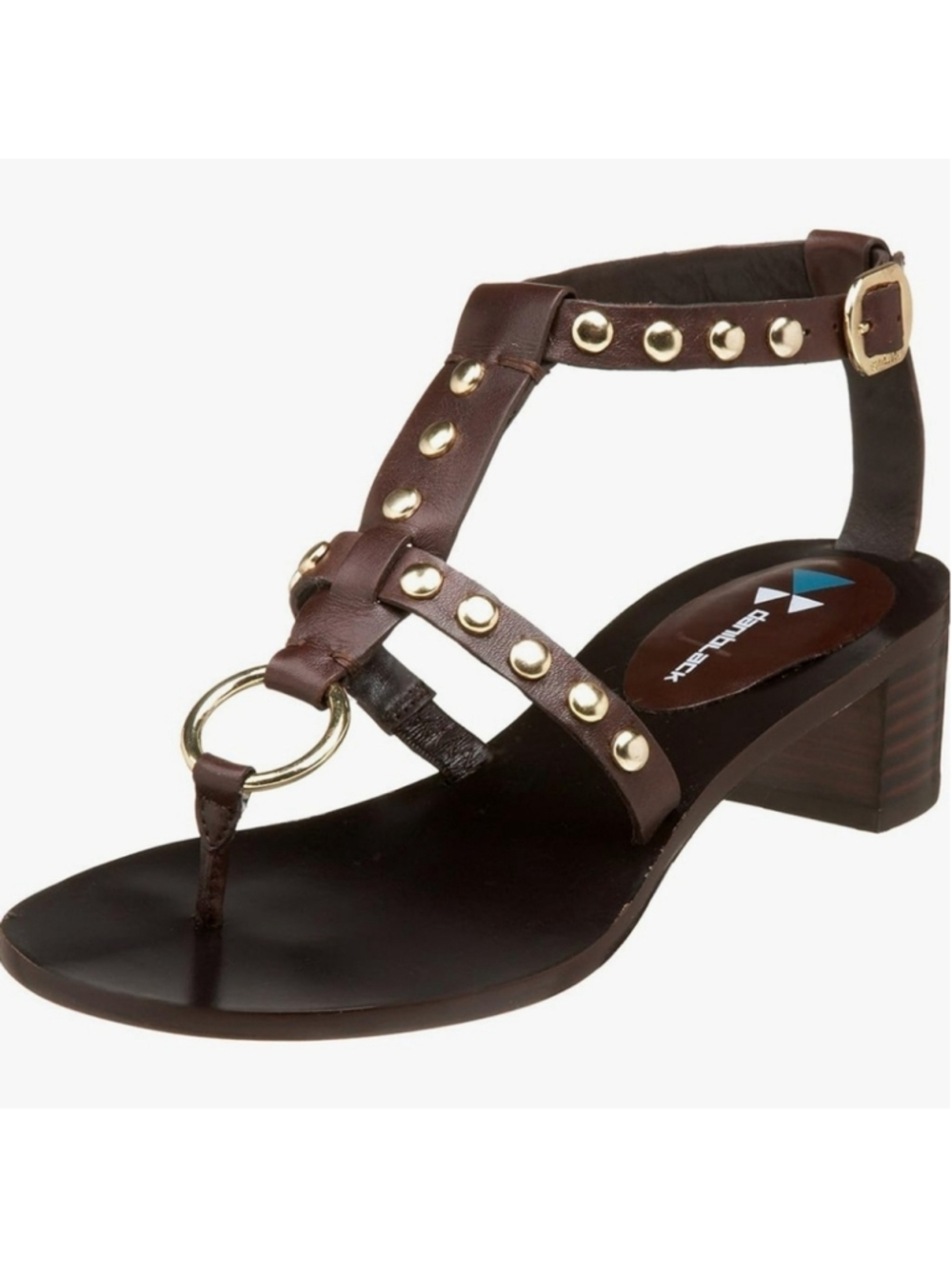 daniblack Milly Leather Brass ring Strappy Sandal
